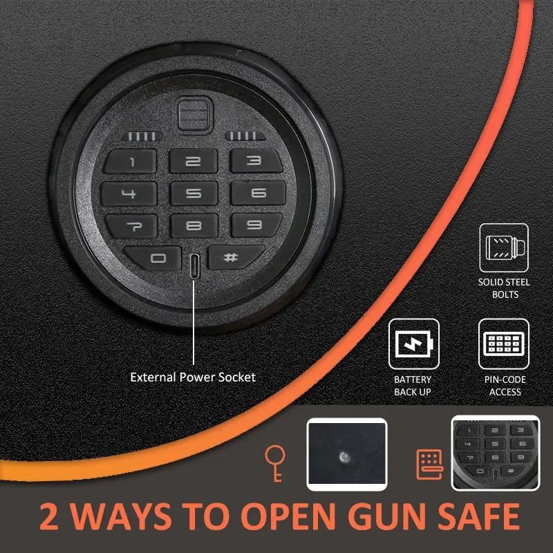Electronic Gun Security Cabinet for Home Rifle and Pistol Storage
