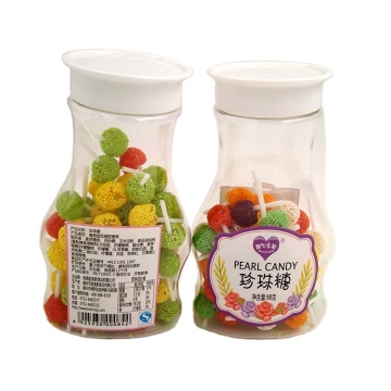 Hot sale mini pearl coated jelly lollipop candy in bulk