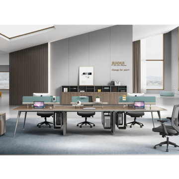 Modern Wood Office Desks for 2-8 Person Workstations