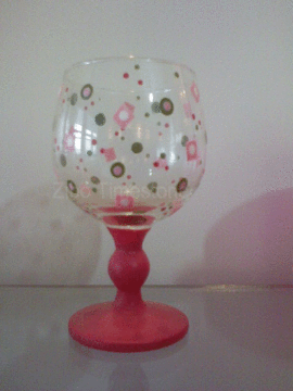 Glass Handpainted Candle Holder (TS015-02)