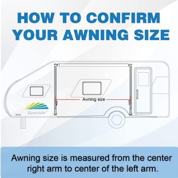 Manual RV Awning White Frame Fabric Modular Retractable