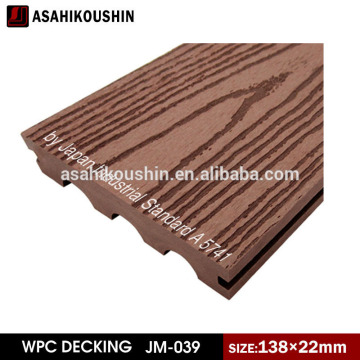 Durable floor decking with timber grain surface