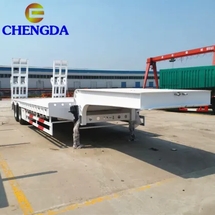 2 Axle Low Flatbed Car Trailer