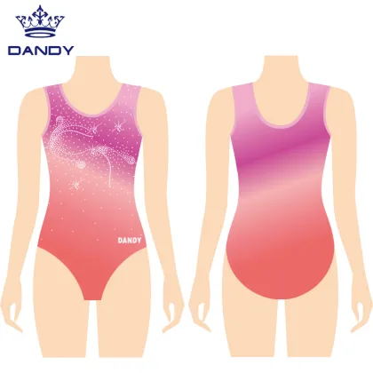 Rainbows ombre girls gymnastics leotards