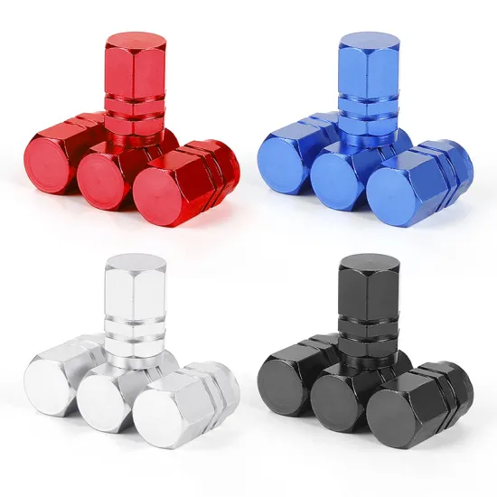 Car Accessories 4 Pcs Aluminum Alloy Plating Durable Car Tire Valve Air Caps Universal Tire Stem Air Cap Airtight Cover Auto Cap