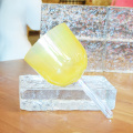 Tazón de canto de mango de cristal de cuarzo amarillo transparente