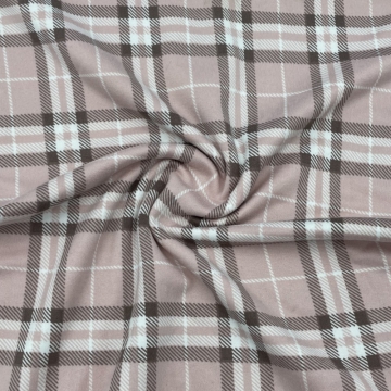 Polyester spandex mezcla camisa a cuadros cepilladas tela