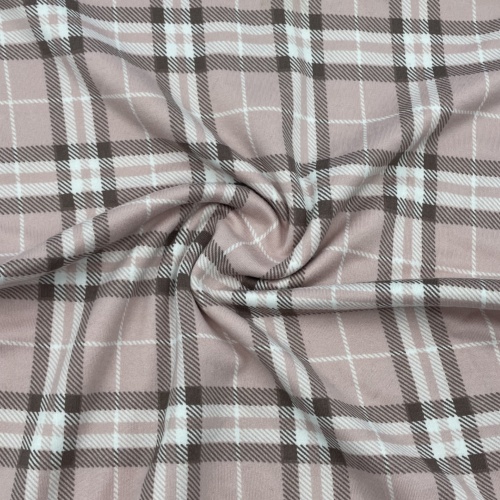 Polyester spandex mezcla camisa a cuadros cepilladas tela