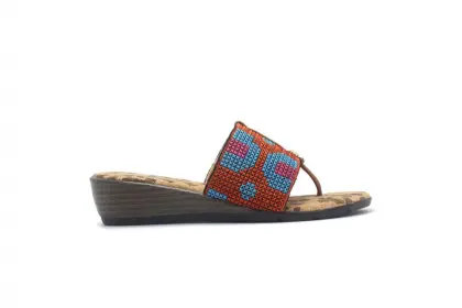 Womens Medium Elastic Thong Slide