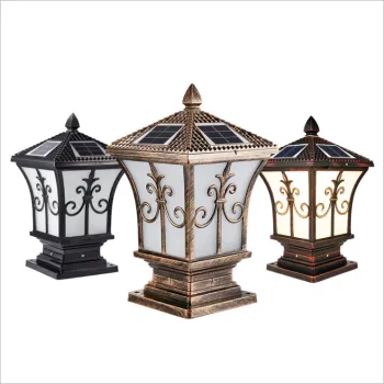 Outdoor Solar Post Light: Waterproof Aluminum LED Garden Light with Main Gate Pillar Design