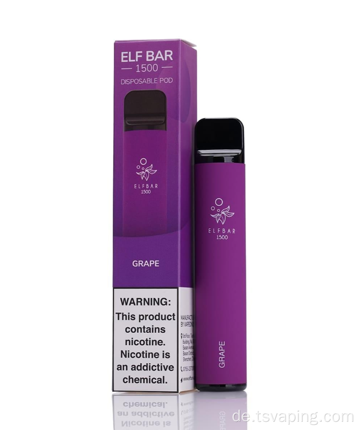 Heißer Einwegvolker 1500 Puffs tragbarer Multipler Fruchtiger