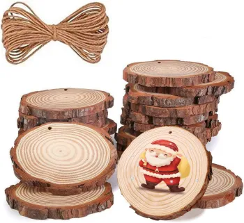 DIY Christmas Ornaments: Wood Slices Craft Kit for Painting and Drawing