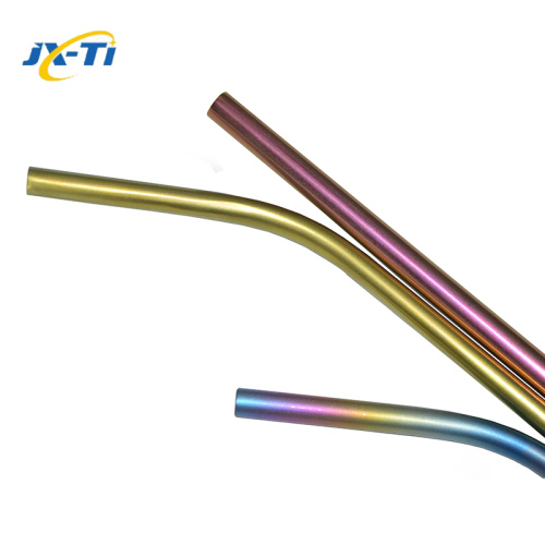 Custom Colorful Drinking Straight and Bent Titanium Straw