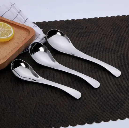 Silver 430 Stainless Steel Spoons Set for Dinner