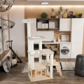 Cat Tree Tower Large Heavy Cats Eco-Friendly Modern Living Room Indoor Scratching Post Pine Condo Stable Base Premium Quality