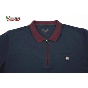 Men's Polo With Zipper And Jacquard Collar