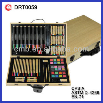 111PC PORTABLE ART SET IN WOODEN BOX