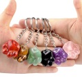 Fluorite Cat Claw Keychain Handmade Craved Animal Palm Pendant Key Accessories