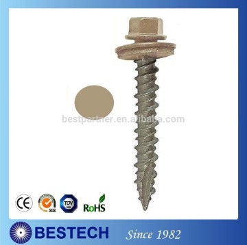 Cream Coloured Roofing Screw with Bonded Washer
