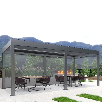 Aluminum Alloy Automatic Louver Pavilion - Prefabricated Outdoor Gazebo Arches Arbours Pergolas (3x3, 3x4, 4x4, 6x4m)