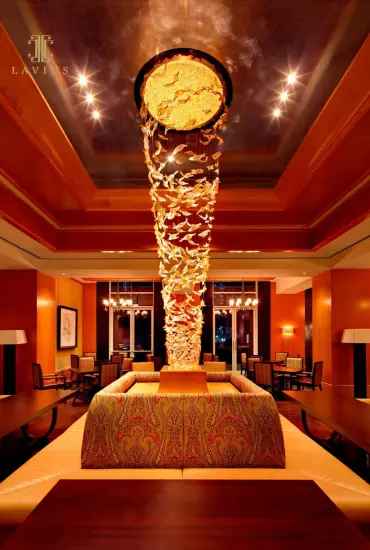 Ultra modern waterfall hotel glass chandelier