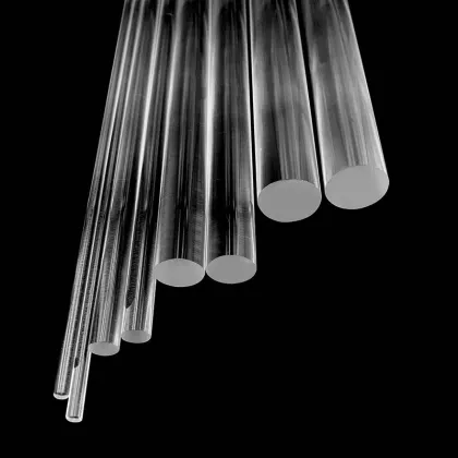 Custom Quartz Glass Solid Cylindrical Rods & Light Guide Quartz Glass Rods in Various Sizes