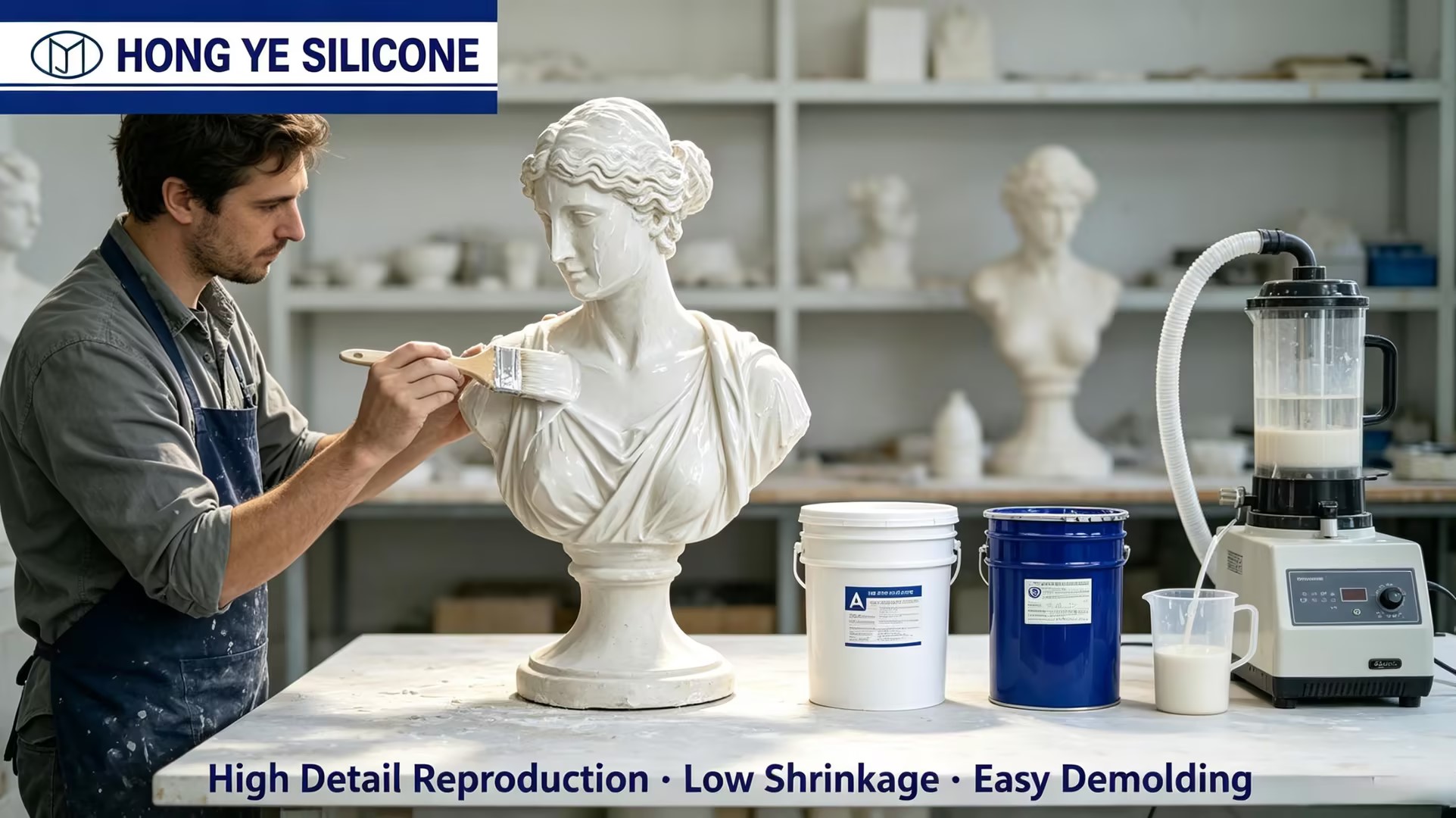 RTV2 Liquid Silicone for Gypsum Statue Moldin