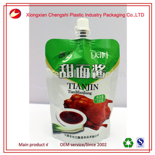 Top spout pouch for jam packaging stand up jam packaging