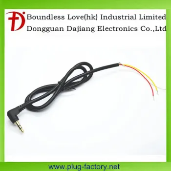 Gold Right angle male 3.5mm audio cable