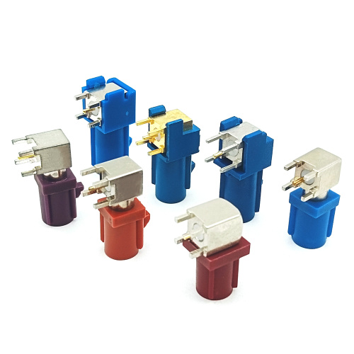 Fakra Male PCB Mount Angled RF Coaxial Connector