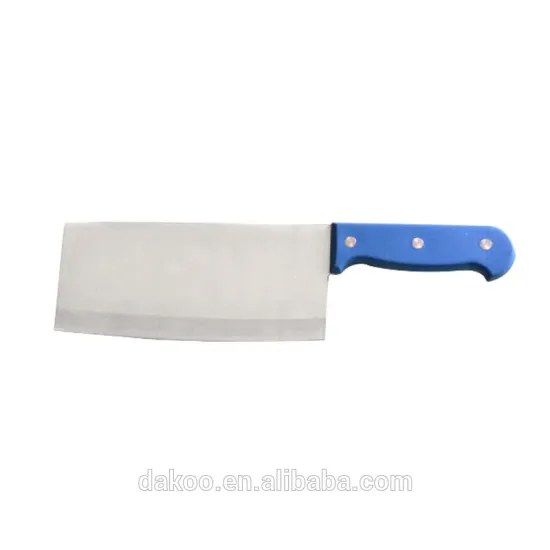 7'' Plastic Blue Color Handle Cleaver Knife