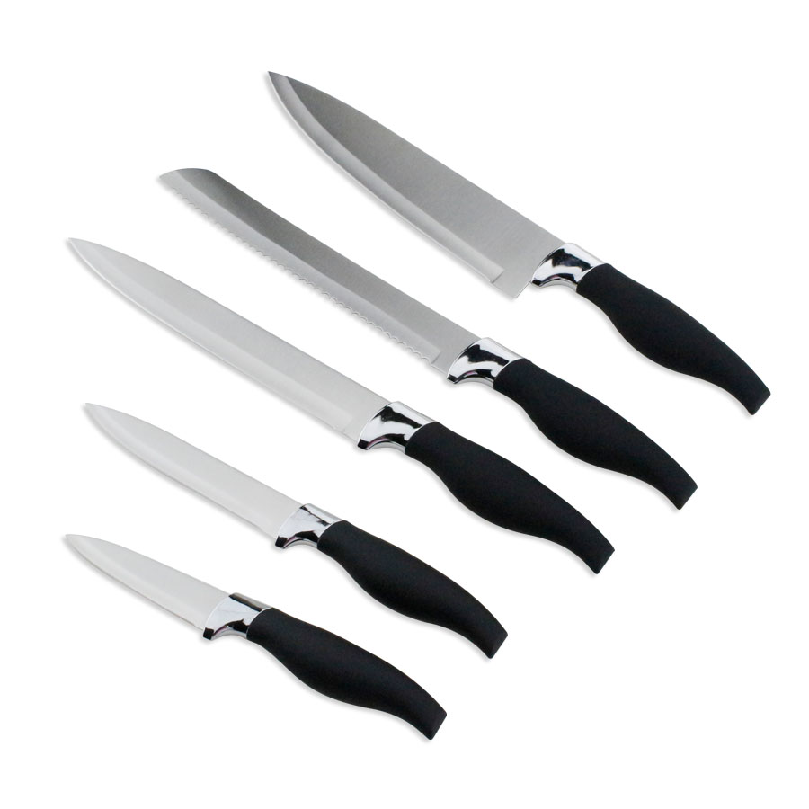 5 peças de cozinha de aço inoxidável conjunto de faca de chef