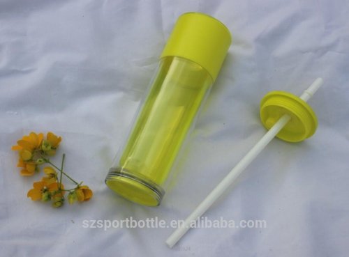 Hot Selling Camping Outdoor clear plastic sport bottle with straw