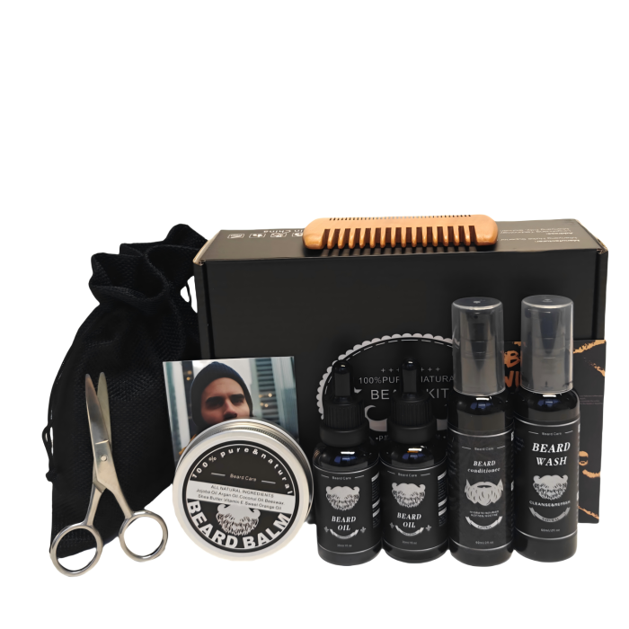 Kit de barba natural de 8 piezas