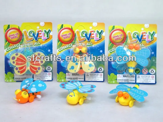 Plastic wind up insect toys
