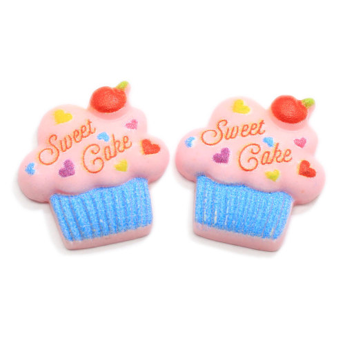 Le plus chaud gâteau sucré fraise dos plat résine décoration artisanat Simulation Dessert nourriture perle Cabochon pour enfants pinces à cheveux bricolage déco