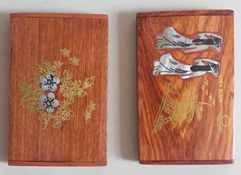 Painted Wood Business Card Cases