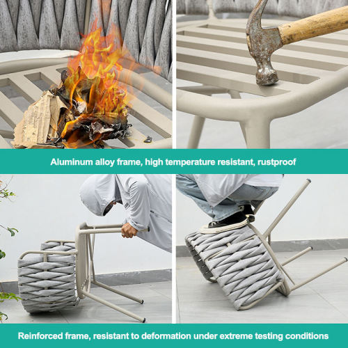 Nordic Leisure Aluminum Outdoor Woven Rope Chair
