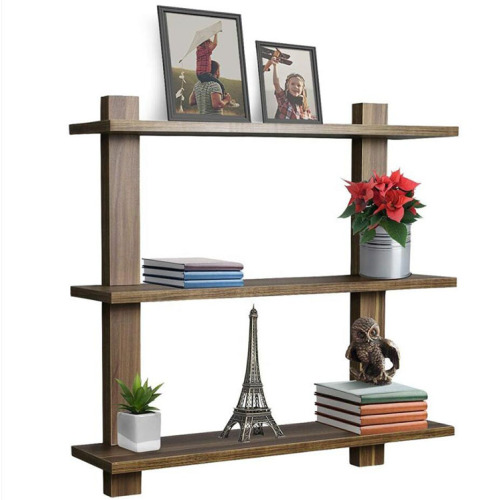 3 Tier Walnut Shelf Rack Decorative Hanging