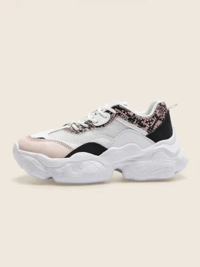 2021 crocodile print design color patch women sneaker