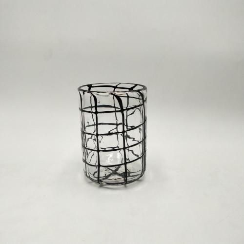Decorative colorfule wire warp pattern glass cups for candle