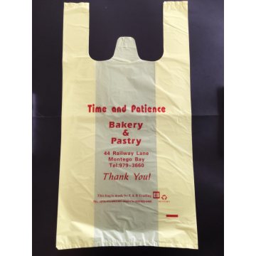 Biodegradable Plastic on Roll Red T-Shirt Shopping Bag with Vest Carrier Handle