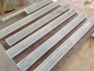 Carrara White Marble Chair Rail Molding 2X12 Polished