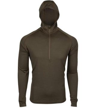 Winter Herren 100% Merino Wolle Wärme Basis Schicht Langarm Hoodie