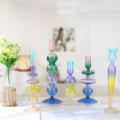 Tall Conneined Multi Color Wedding Glass Candlestick Holder