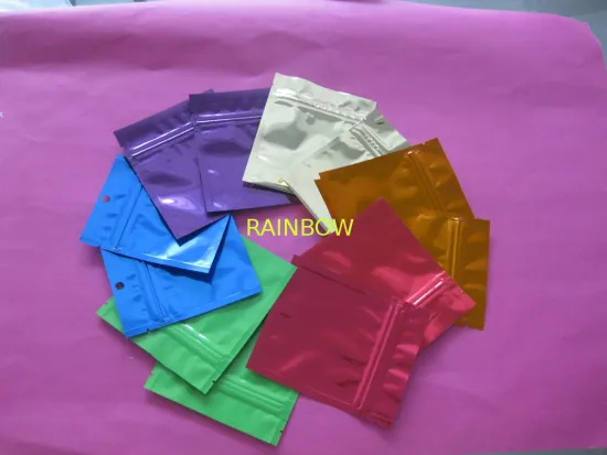 Plain Ziplock Mylar Food Snack Bag Packaging With Tear Notch