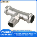 Paslanmaz Çelik Dış Dişli Üç Yollu Konnektör