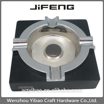 Square ashtray,metal ashtray with wooden bottom