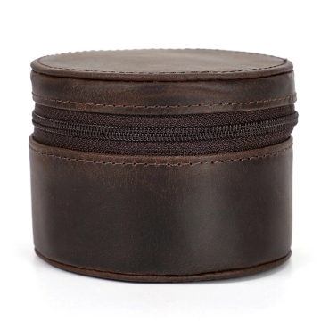 Casing jam tangan tunggal gaya vintage dengan penutupan ritsleting: organizer jam perjalanan pria yang sempurna dan kotak tampilan
