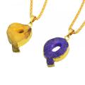 Colorful Crystal Alphabet Letter Q Pendant Necklace